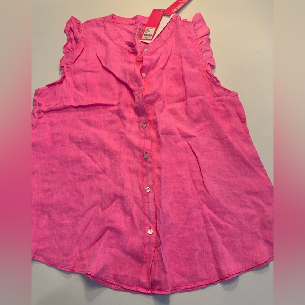 Lilly Pulitzer Pink Ruffled Sleeveless Top